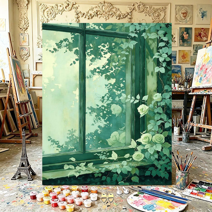 Botanical Window Canvas Art Bowlift