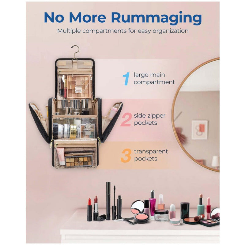 Cosmetic organizer with multiple compartments and practical hanging option Bowlift