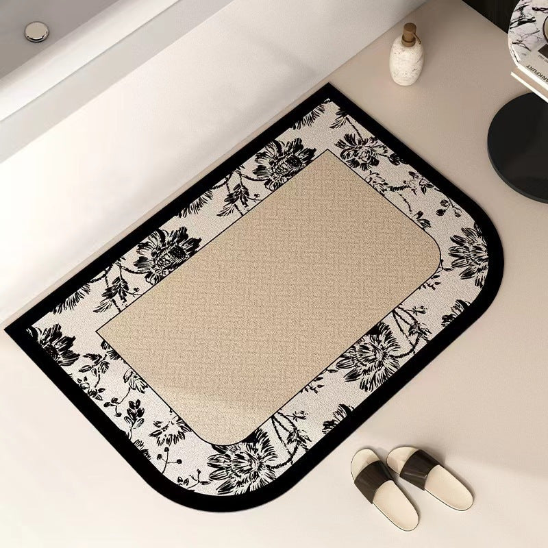 Floral Print Memory Foam Bath Mat