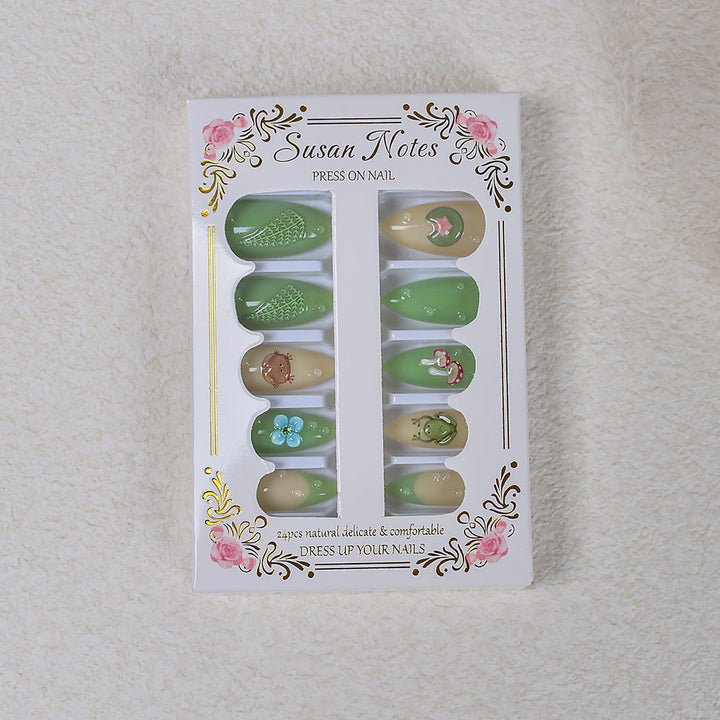 Nature-Themed Artistic Press-On Nails Bowlift