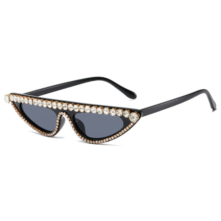 Women's Cat-Eye Sunglasses with Sparkling Stone Accents Bowlift