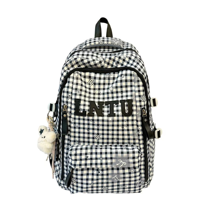 Stylish Checkered Backpack Bowlift