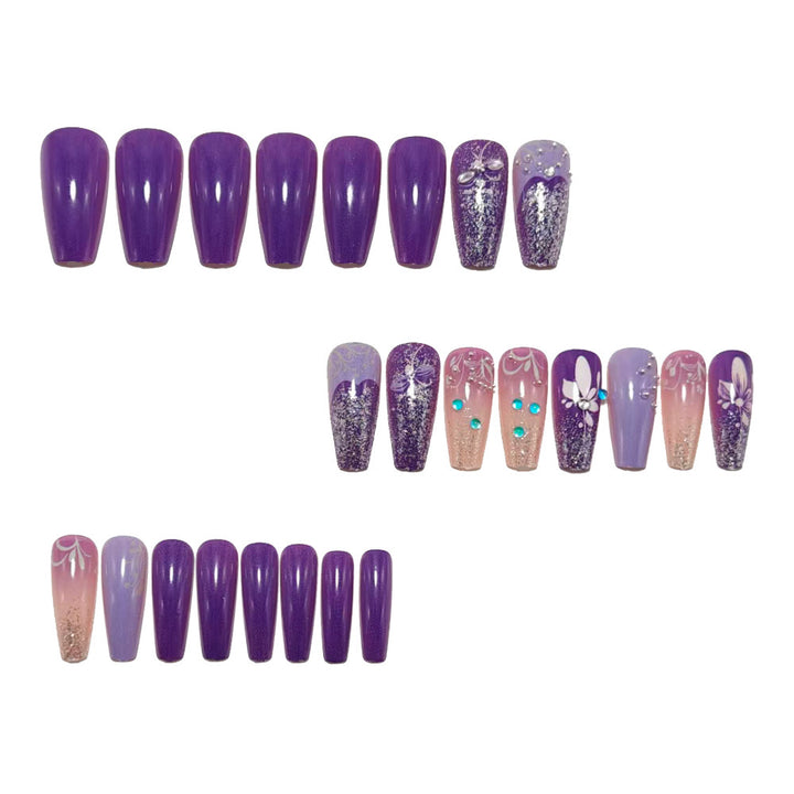 Glamorous artificial nails with floral and glittering accents Bowlift