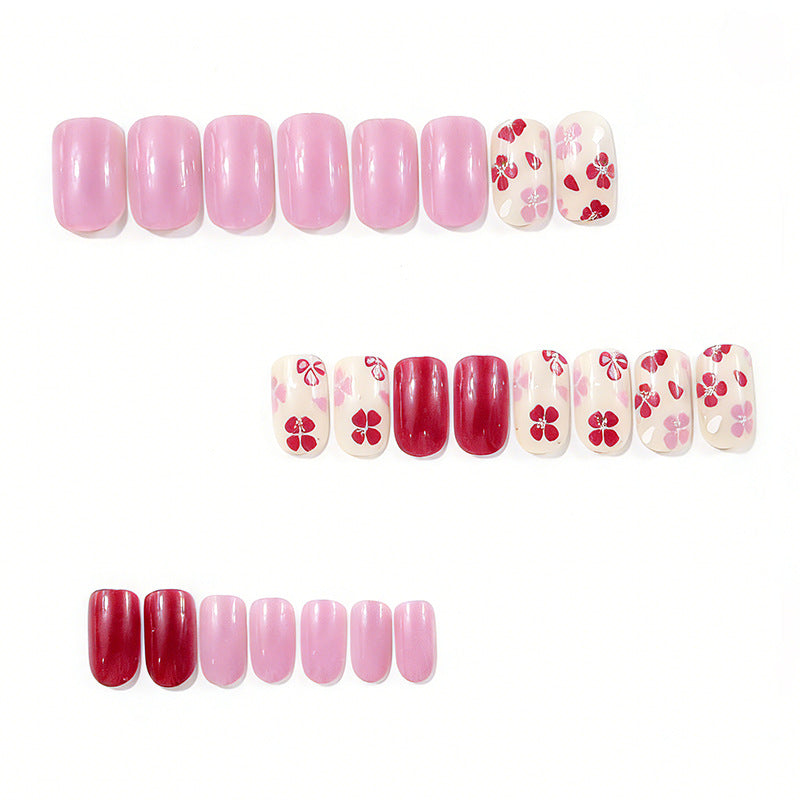 Floral Decorative Gel Nail Extensions Bowlift