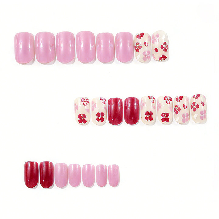 Floral Decorative Gel Nail Extensions Bowlift