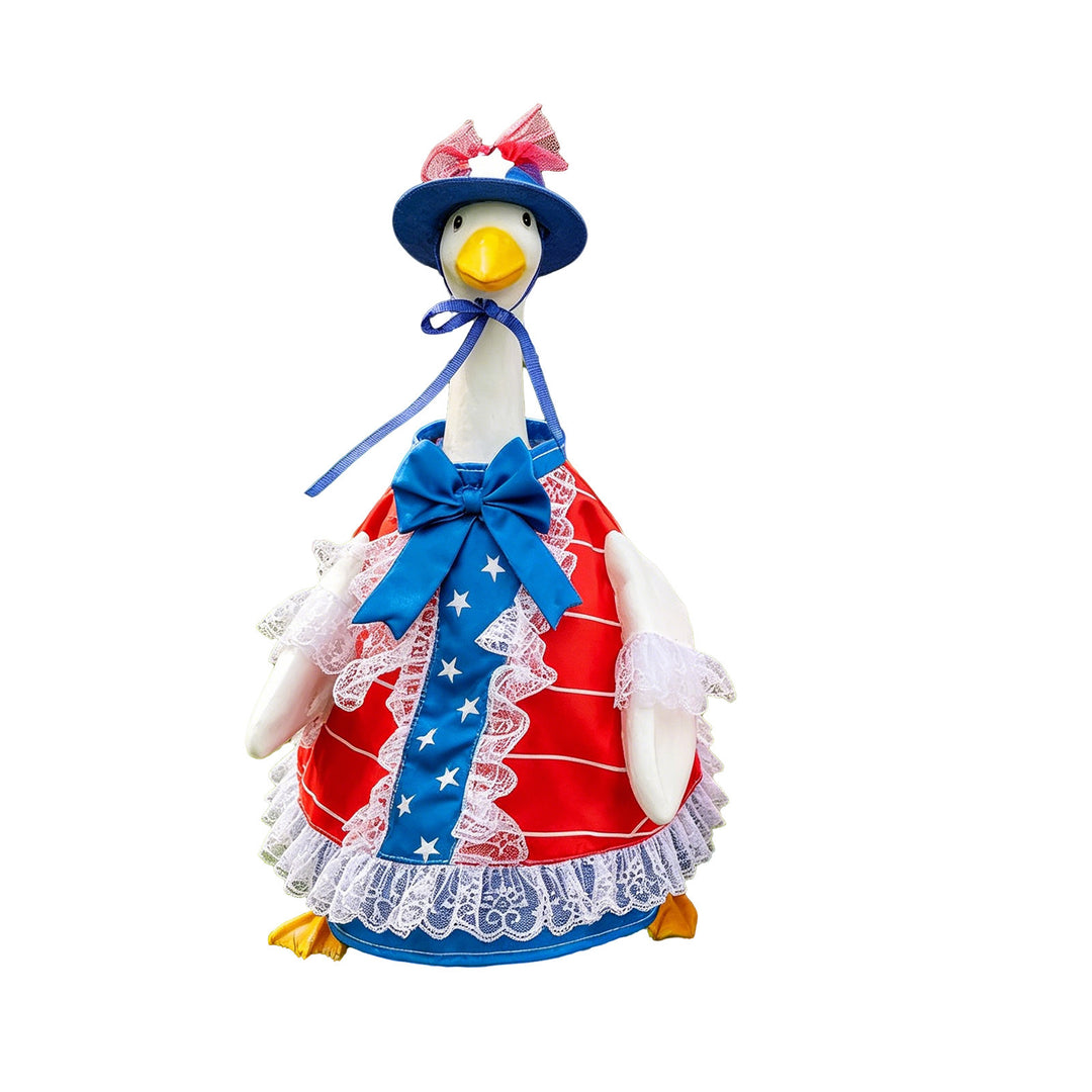Unisex decorative fabric gander with patriotic costume and removable top hat Bowlift