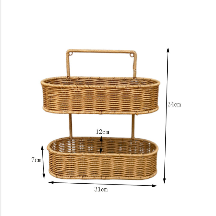 Multi-Tiered Wicker Storage Organizer Bowlift