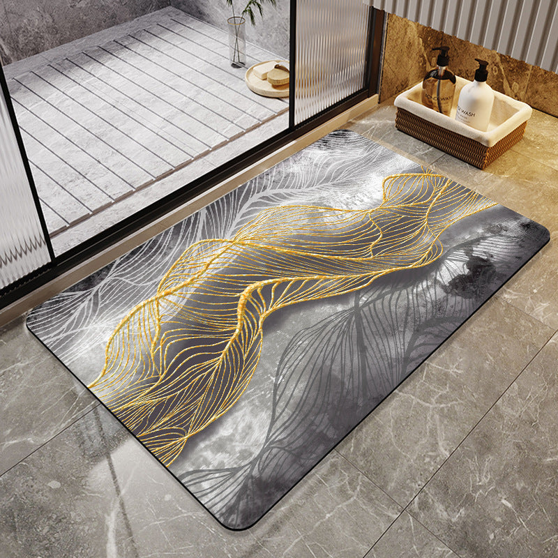 Floral Art Bathroom Mat Bowlift
