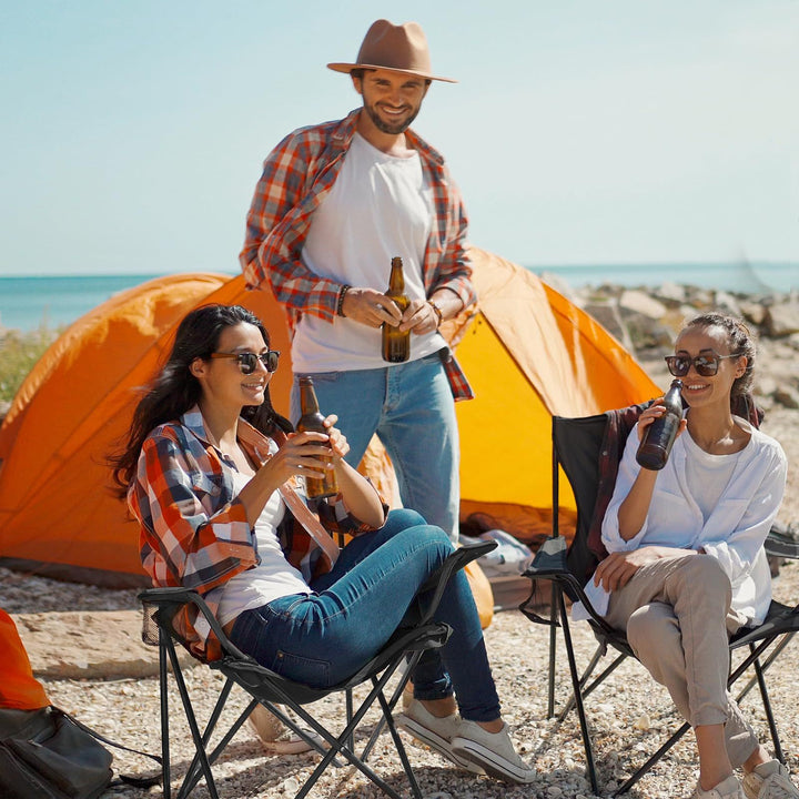 Unisex Portable Camping Chair with Stable Steel Construction Bowlift