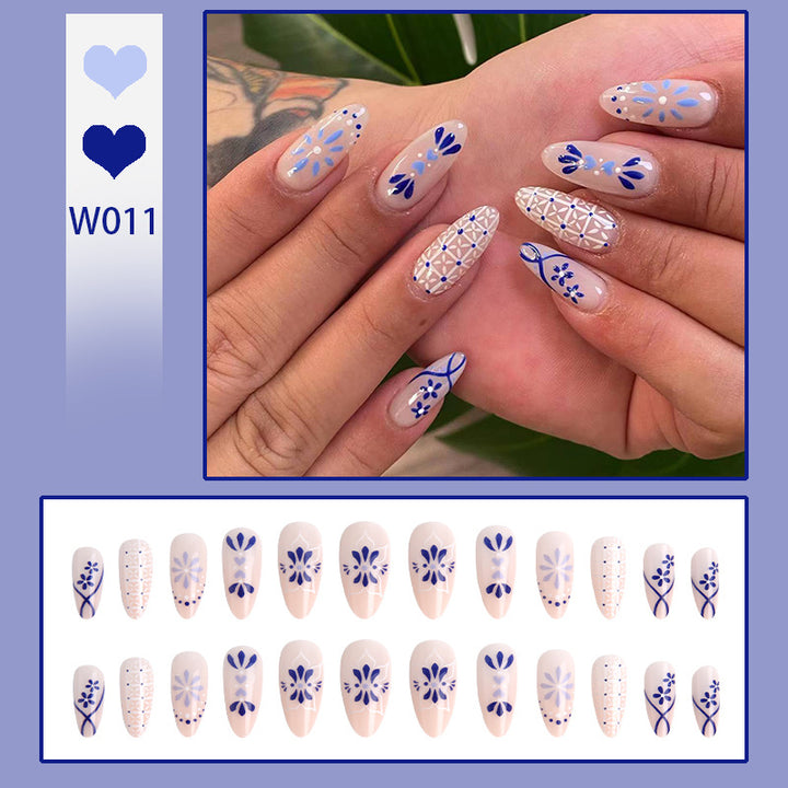 Artful Nail Tips with Flower Motif Bowlift