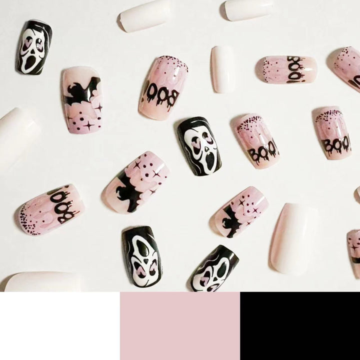 Halloween Fake Nail Set with Creative Scary Motifs Bowlift