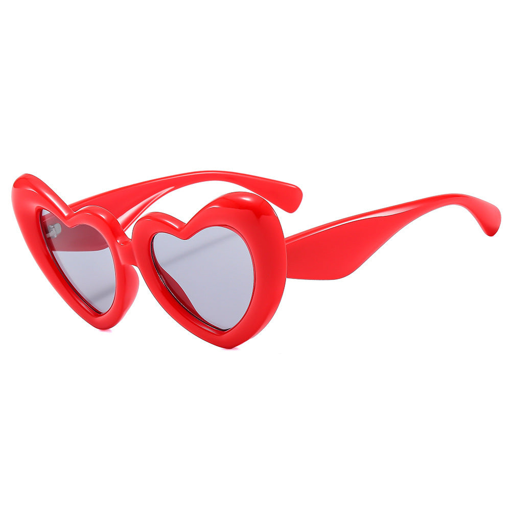 Women Heart-shaped Sunglasses with Stylish Frame Bowlift