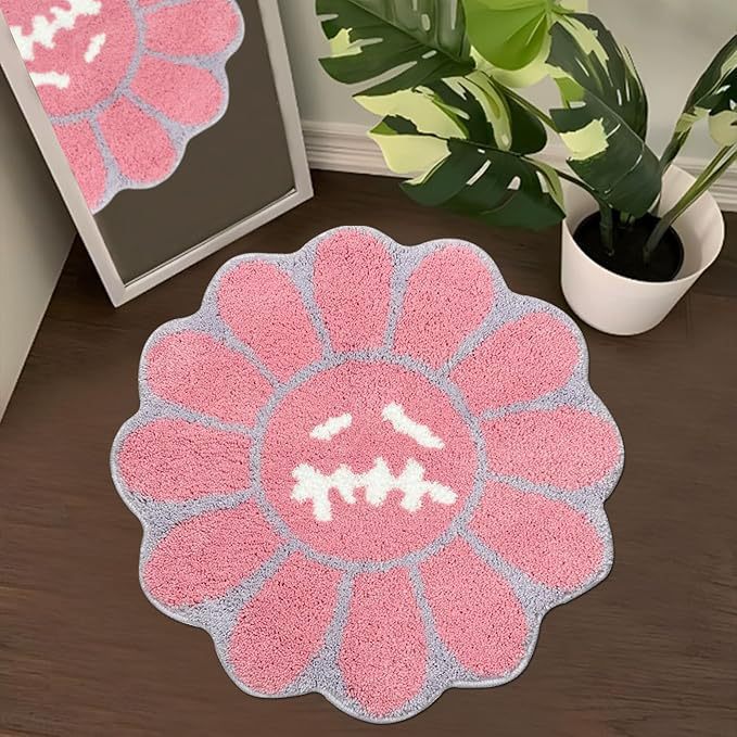 Floral-Shaped Plush Area Rug