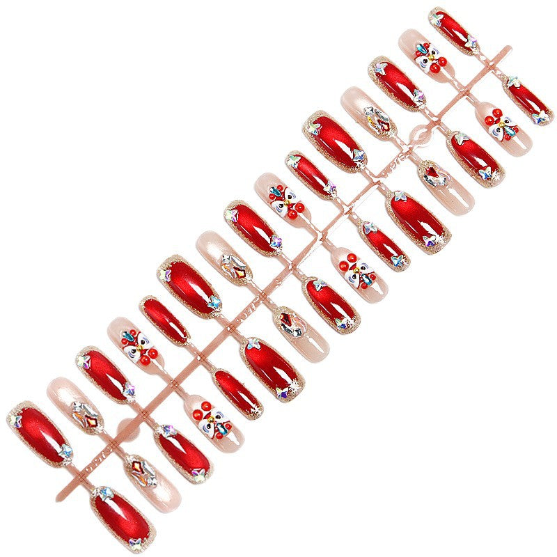 Elegant artificial nails with festive decor Bowlift
