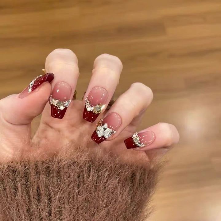 Decorative Glitter Ombre Press-On Nails Bowlift