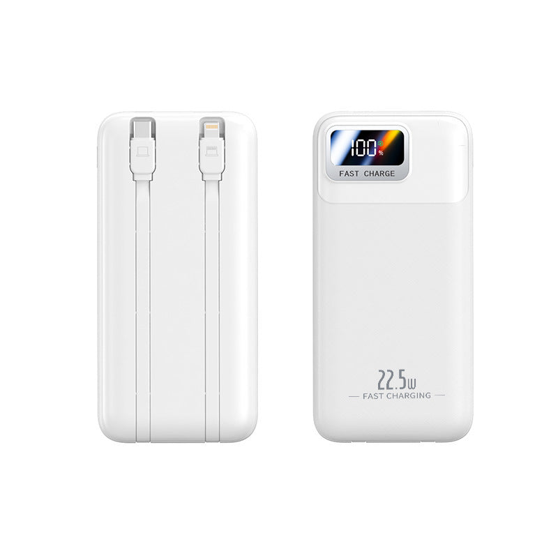 Portable power bank with integrated cables and digital charge level display Bowlift
