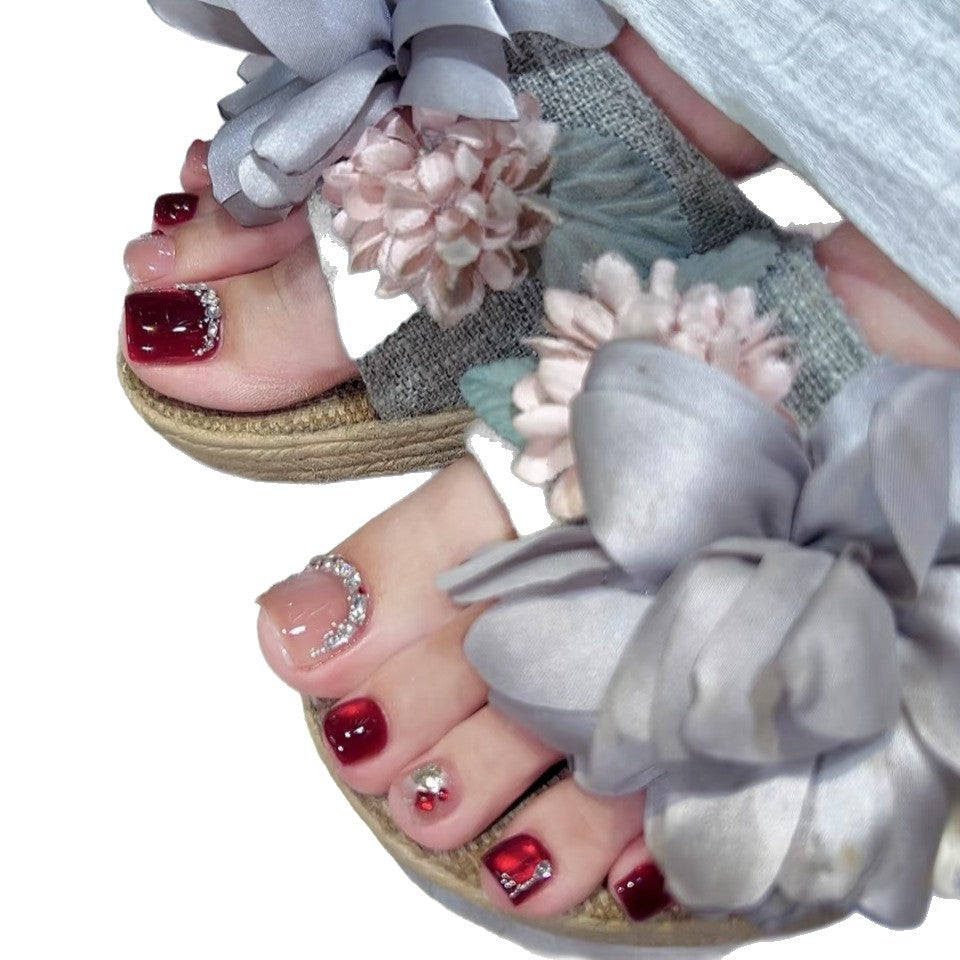 Floral Embellished Slide Sandals Bowlift
