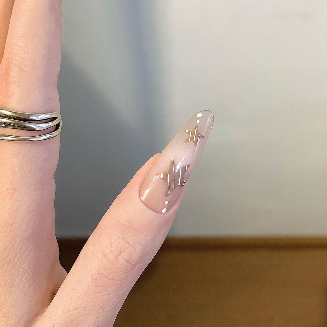 Artificial nails with creative glitter effect and animal design Bowlift