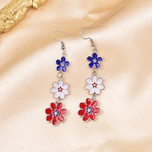 Women's delicate multi-tiered flower earrings made of enamel and stainless steel Bowlift