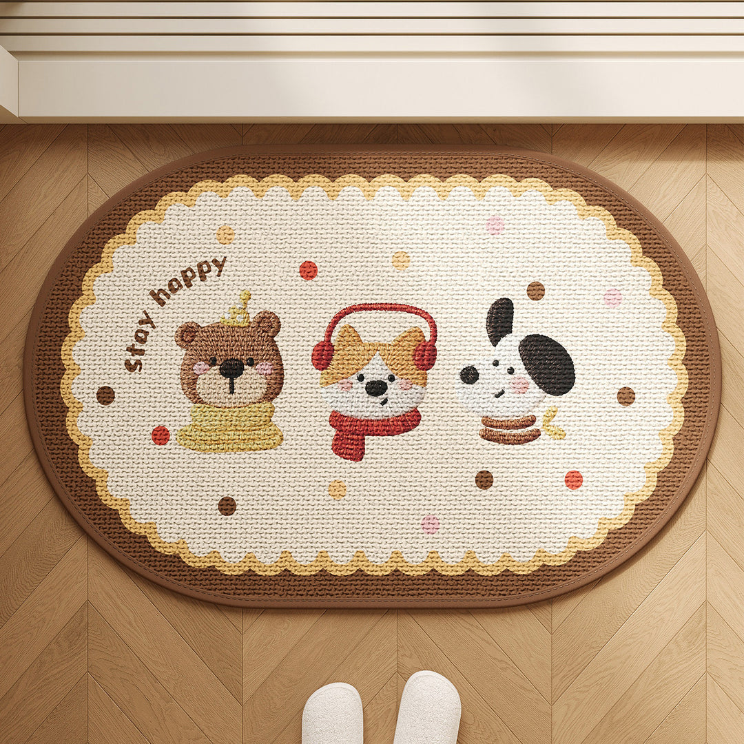Playful Animal-Themed Welcome Mat Bowlift