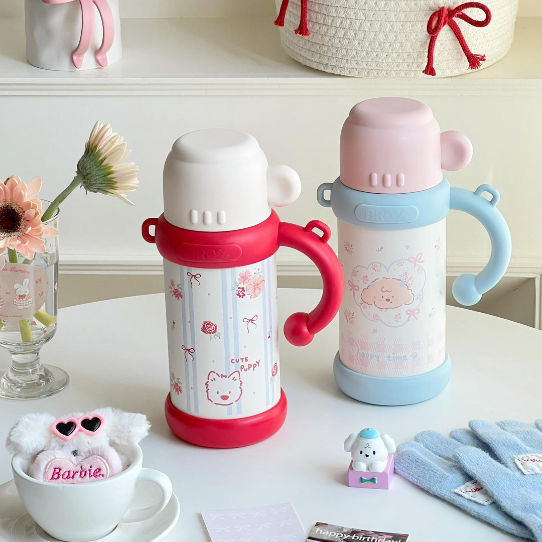 Ladies Insulated Floral Pattern Thermos Bottle Bowlift
