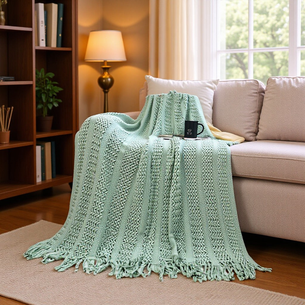 Textured Handwoven Throw Blanket Bowlift
