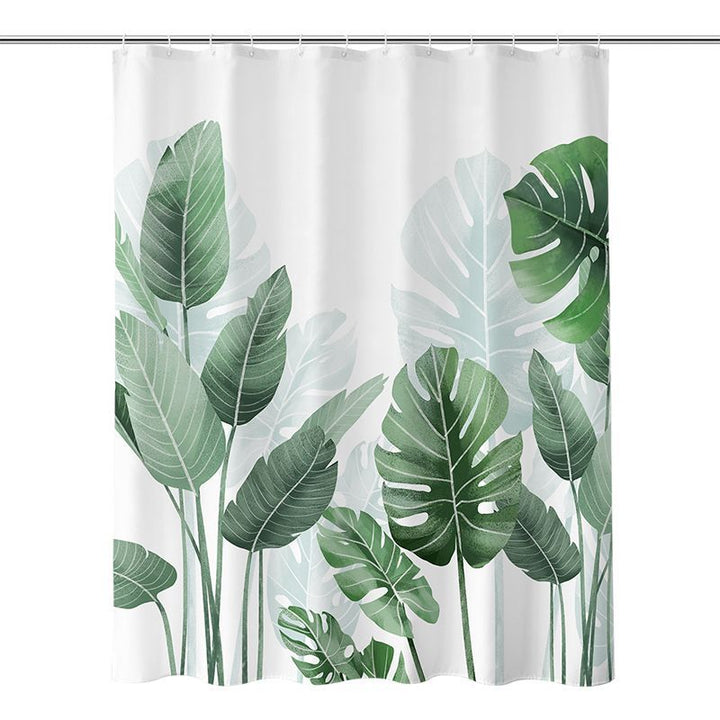 Tropical Leaf Shower Curtain Bowlift
