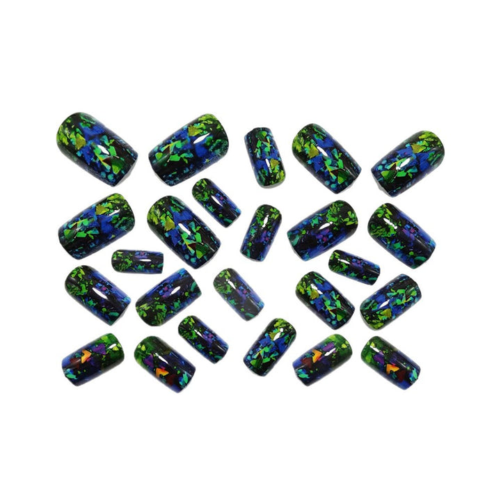 Artificial nails with sparkling glitter design and holographic accents Bowlift