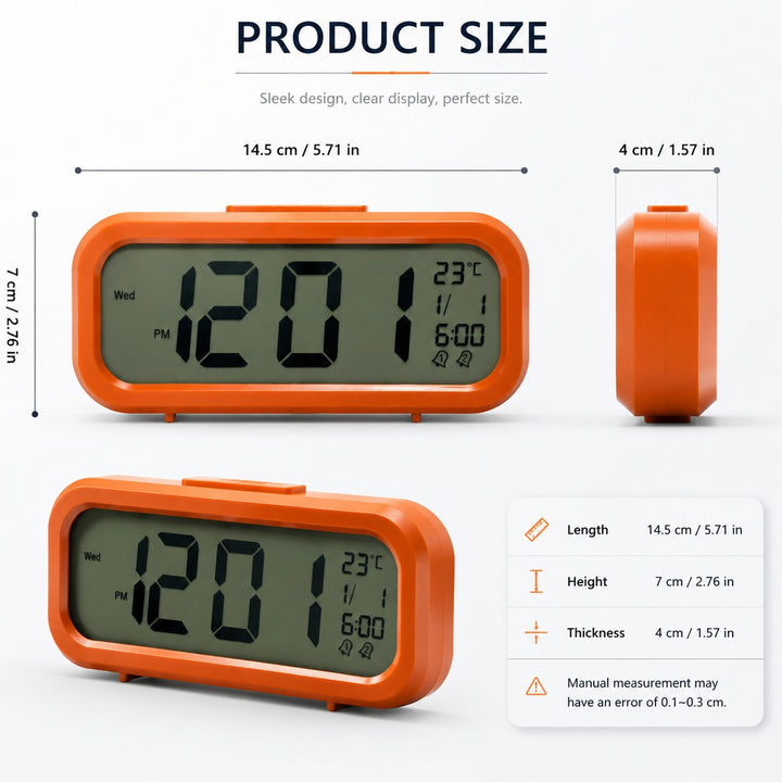 Digital alarm clock with temperature sensor and large LED display Bowlift
