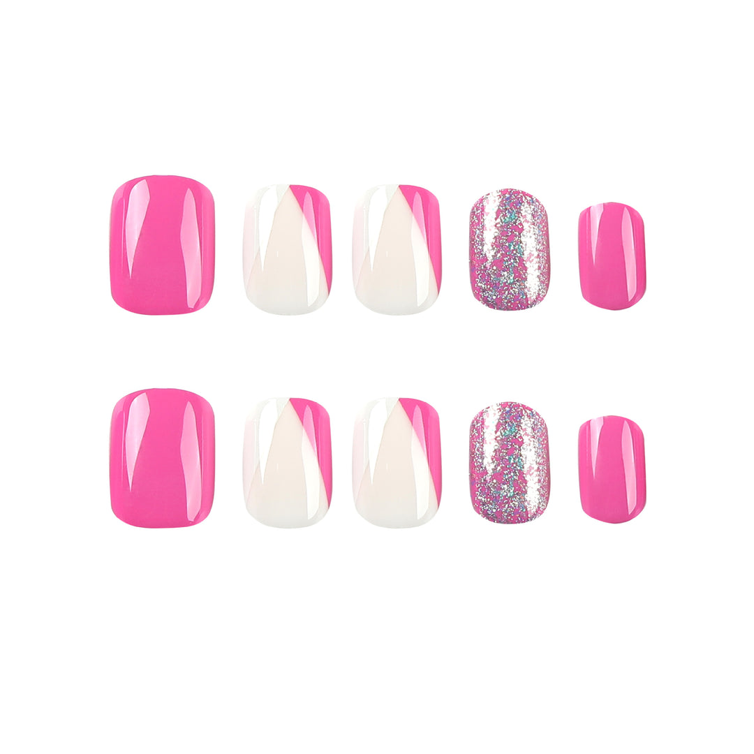 Artistic Nail Art with Glitter Accents and Ombre Design Bowlift