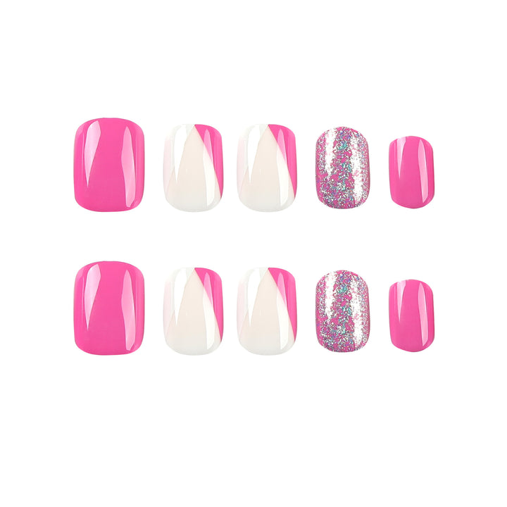 Artistic Nail Art with Glitter Accents and Ombre Design Bowlift