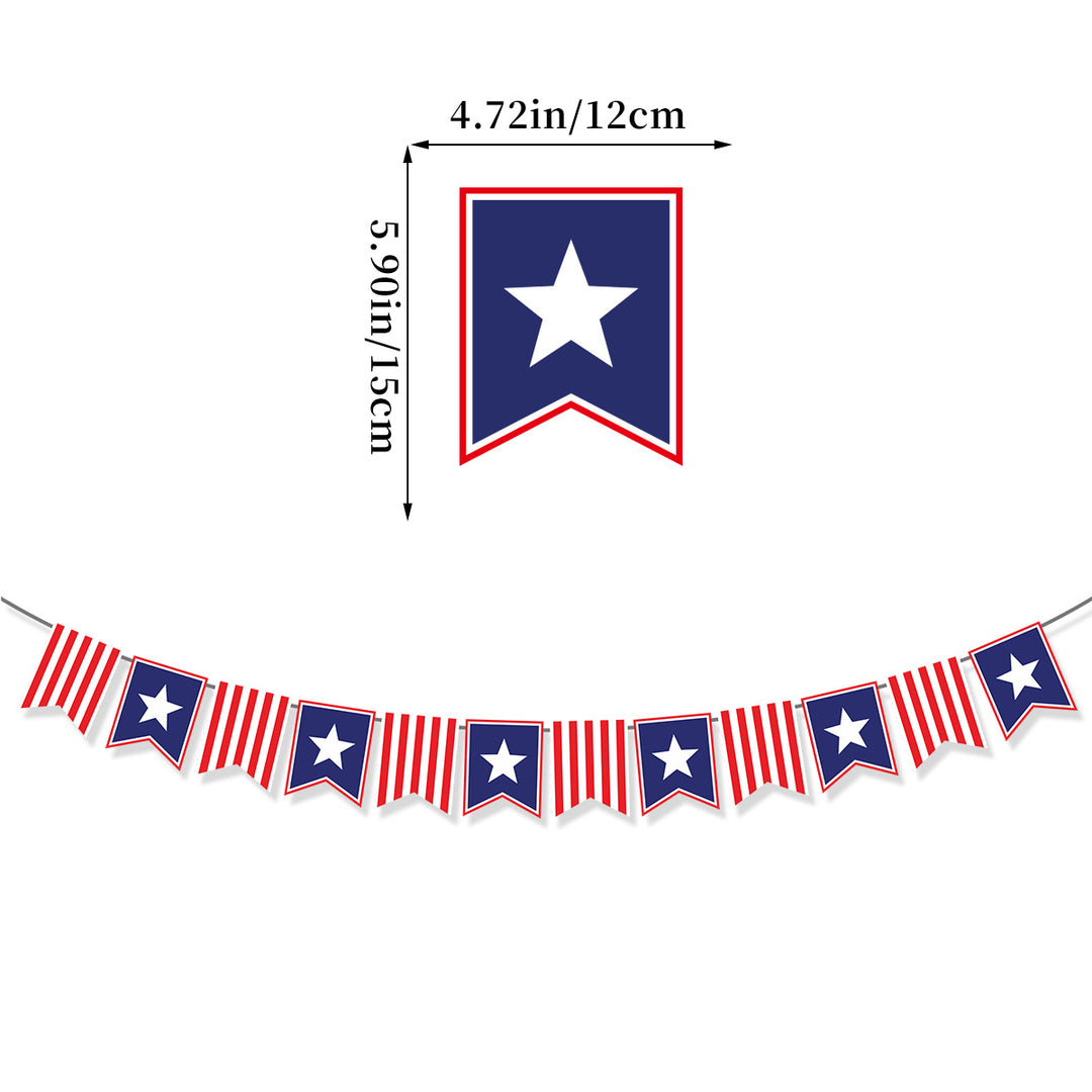 Unisex nan patriotic decorative bunting banner set with pre-strung USA letters and star garlands Bowlift