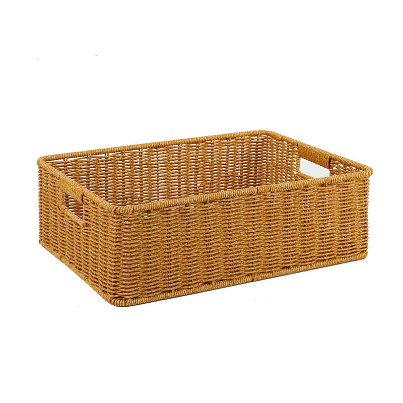 Women's Rectangular Storage Basket Made of Natural Wicker Bowlift