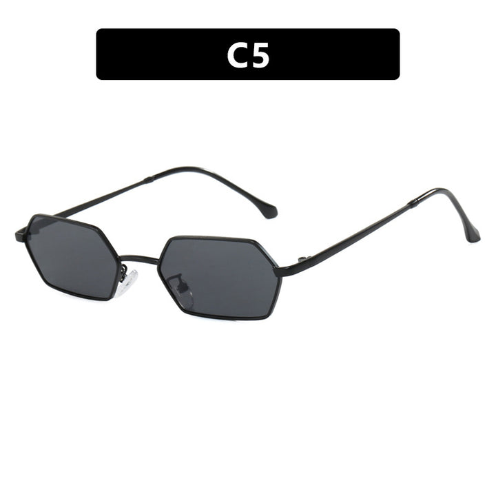 Women's hexagonal sunglasses with elegant metal frame and UV protection Bowlift