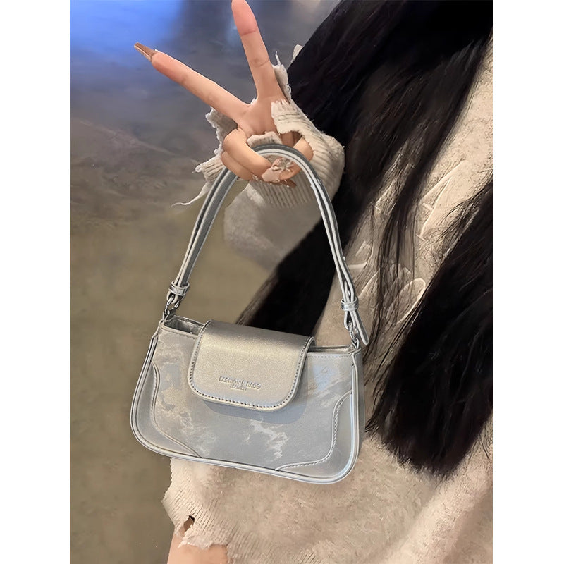 Sleek Metallic Crossbody Bag Bowlift