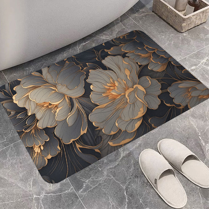 Floral Print Bath Mat Bowlift