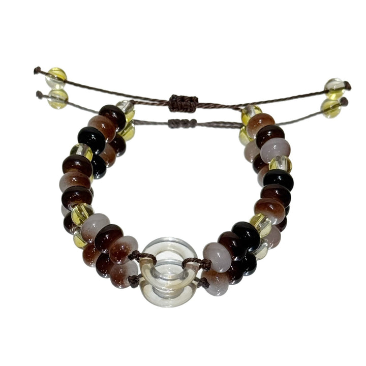 Adjustable Gemstone and Glass Bead Bracelet Bowlift