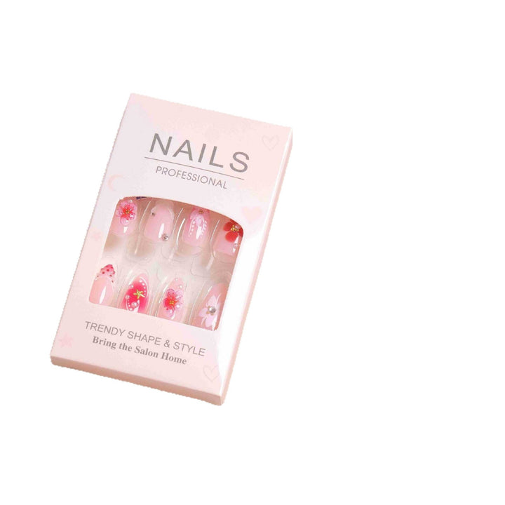 Elegant Floral Design Press-On Nail Set Bowlift