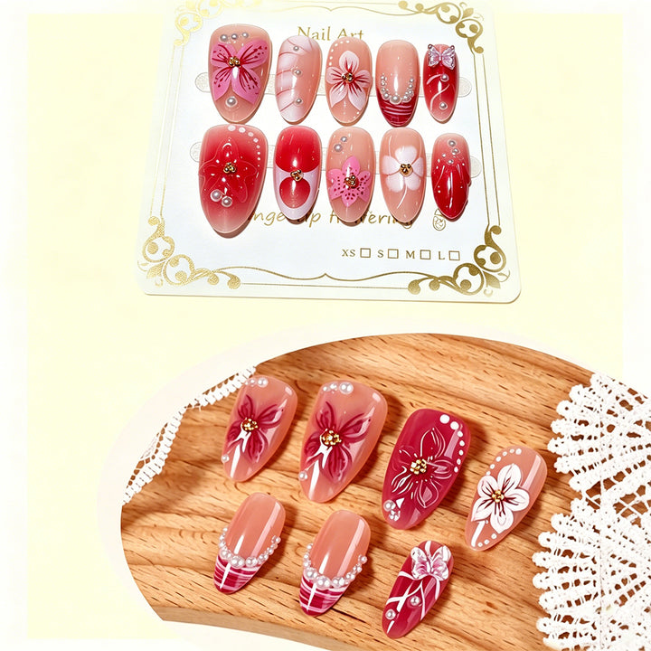 Floral Decorative Press-On Nail Art Kit Bowlift