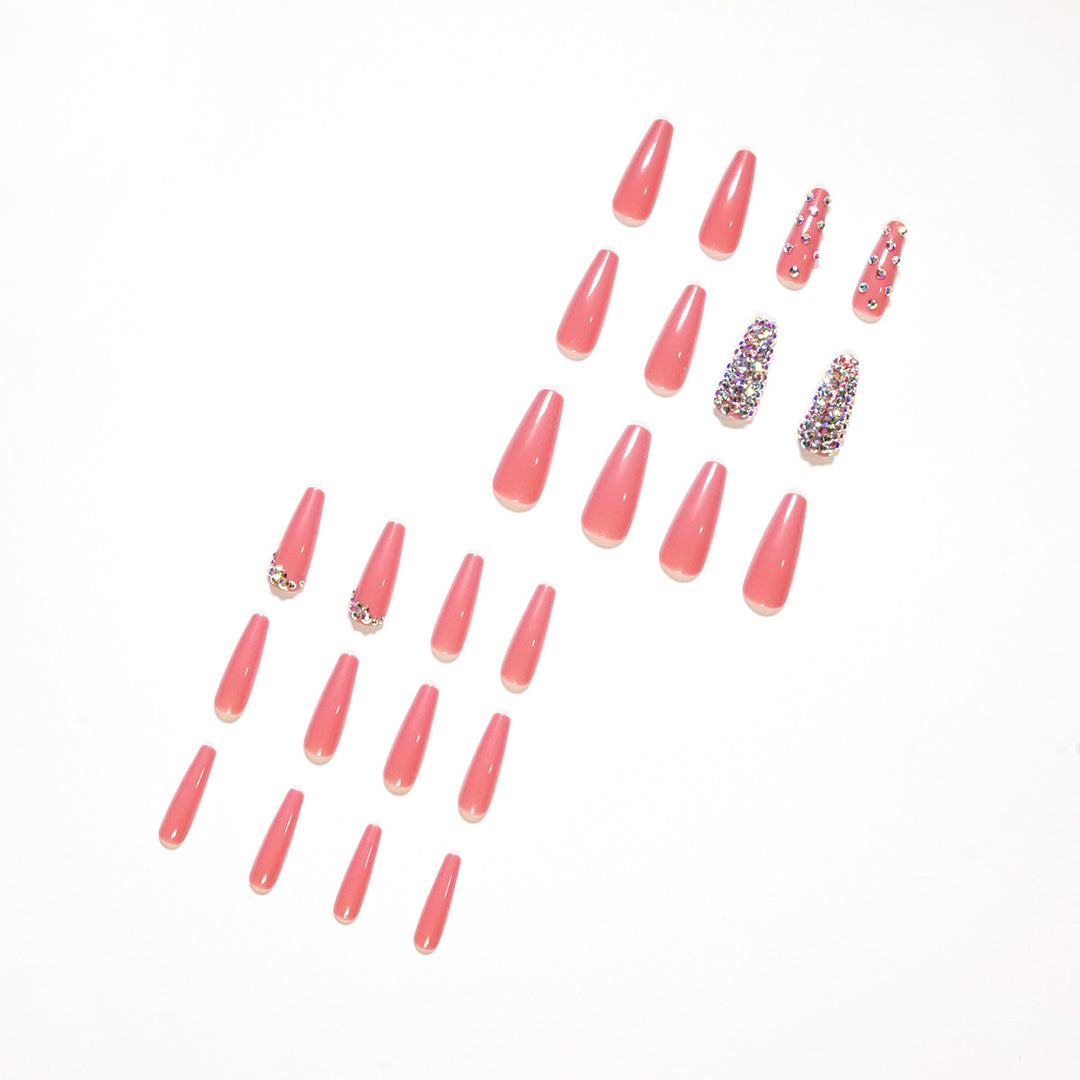Artful Nail Extensions with Decorative Rhinestone Embellishments Bowlift