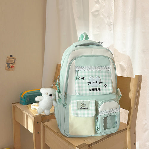 Cute Character Design Multi-Pocket School Backpack