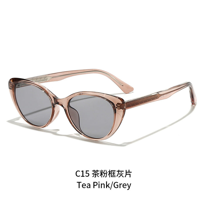 Women's Cat-Eye Sunglasses with Transparent Frame and UV Protection Bowlift