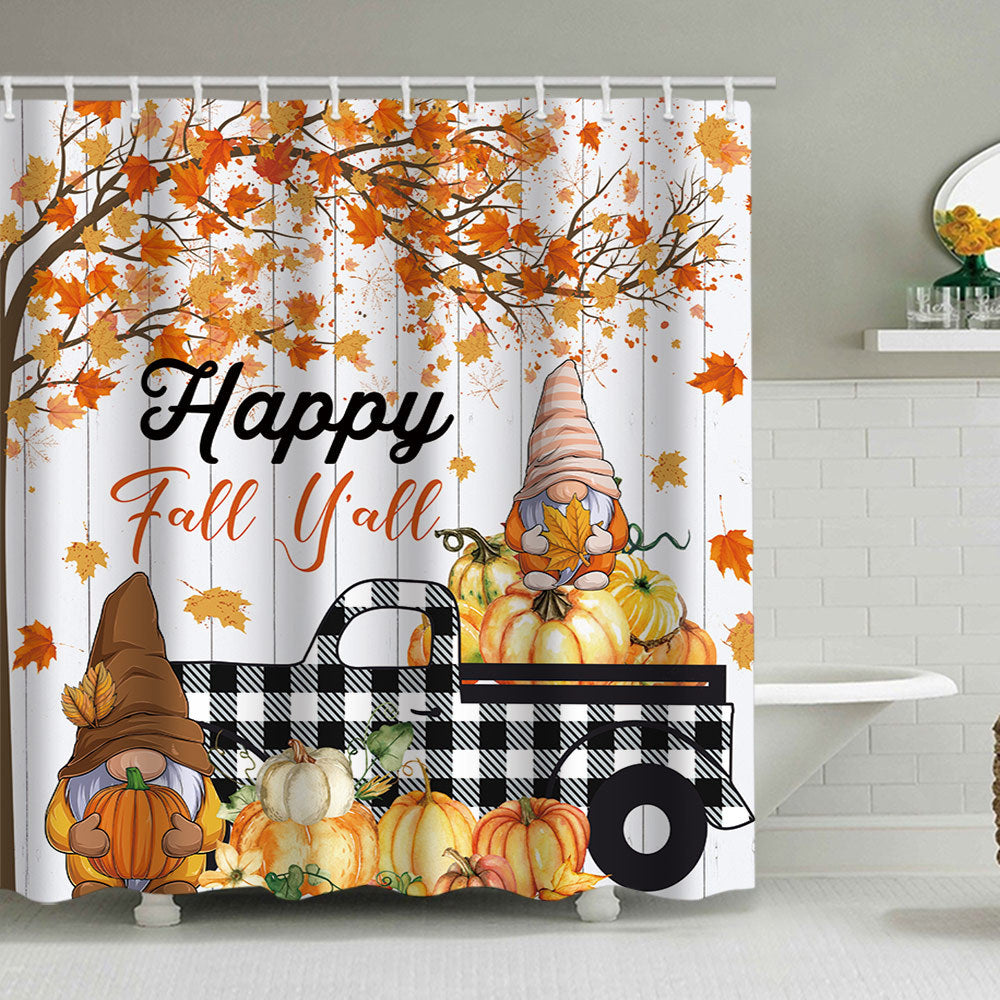 Artistic Pumpkin Print Shower Curtain Bowlift