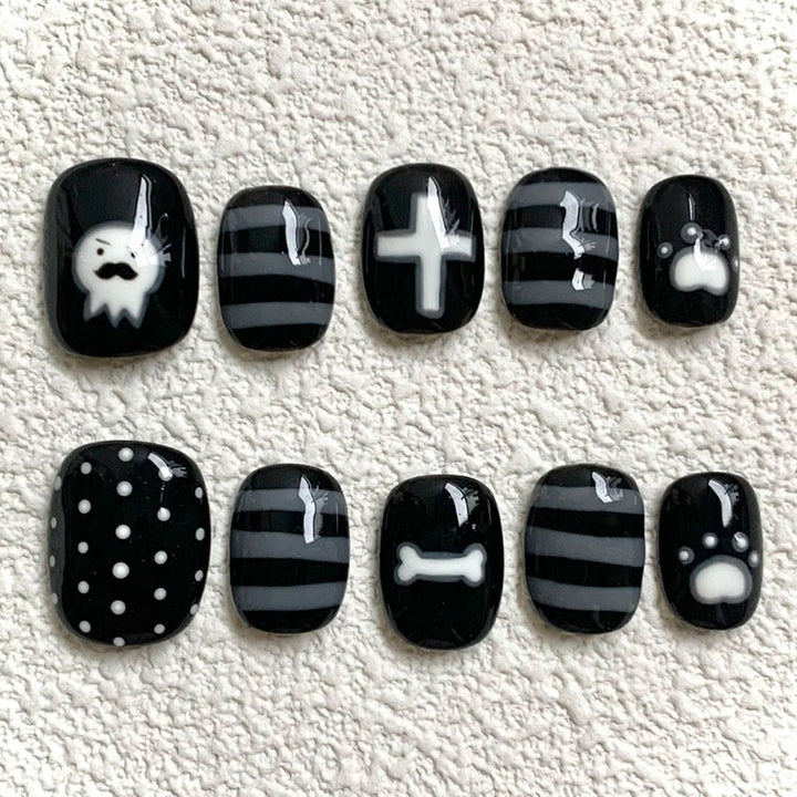 Decorative Press-On Nail Set Bowlift