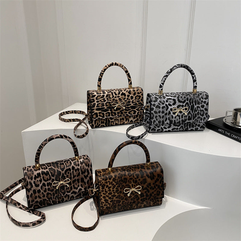 Stylish Animal Print Top Handle Handbag Bowlift