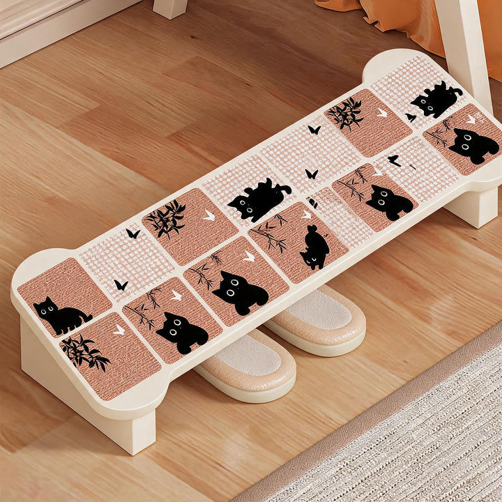 Compact Decorative Elevated Shoe Step and Slipper Storage Platform