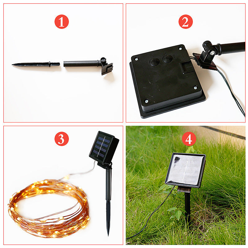 Ultra-Flexible Solar Micro-LED Fairy String Lights With Waterproof Ground-Mount Panel Bowlift