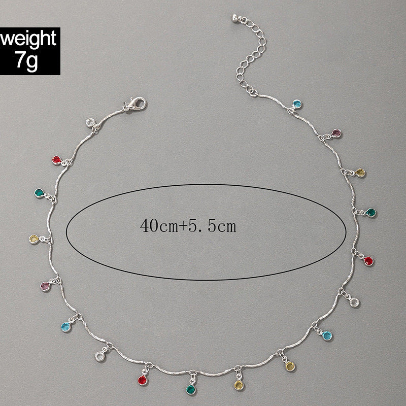 Gold-Plated Gemstone Charm Necklace Bowlift