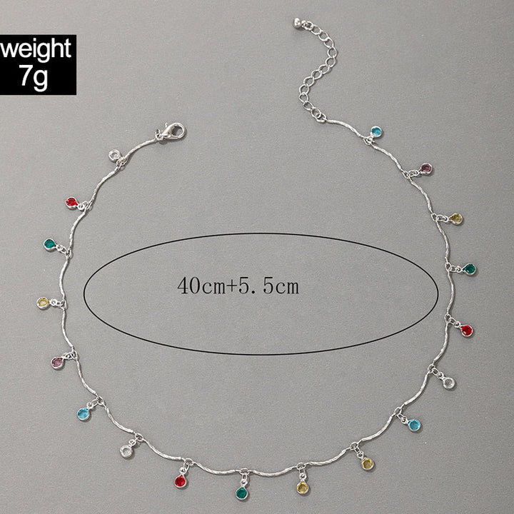 Gold-Plated Gemstone Charm Necklace Bowlift