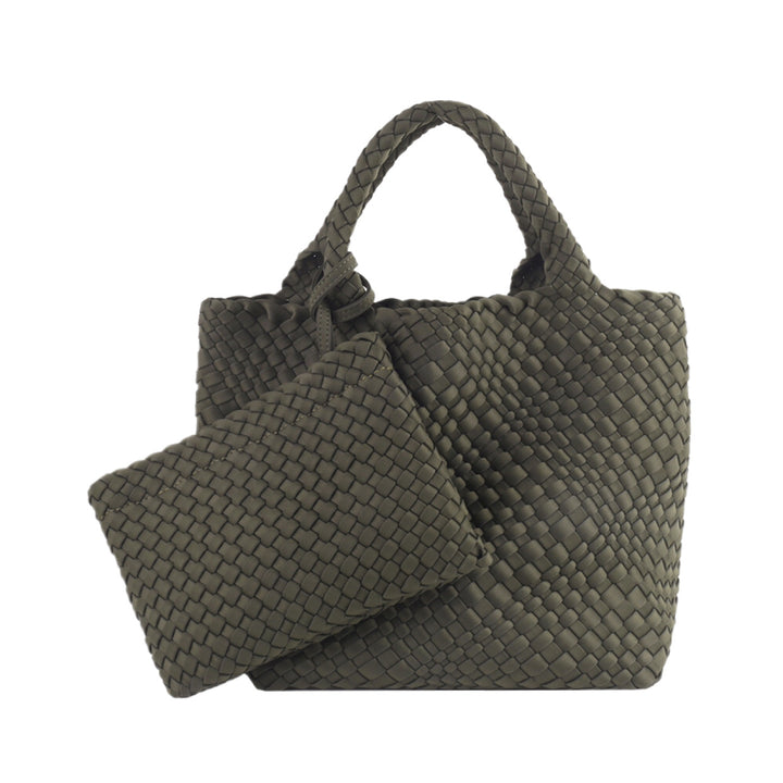 Braided Handbag with Removable Clutch Bowlift